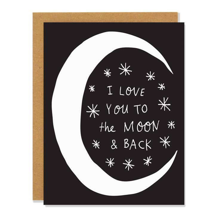 Moon and Back - Greeting Card