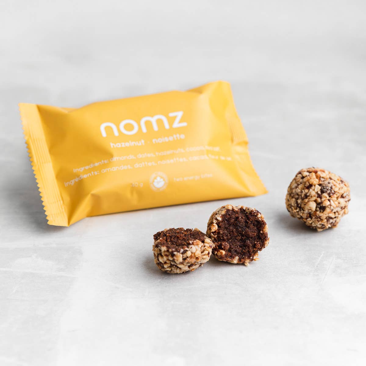 Organic hazelnut energy bites