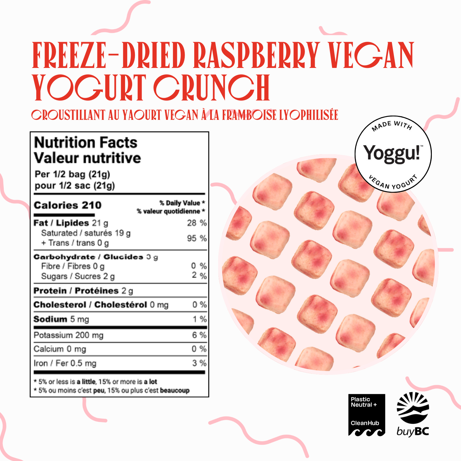 Freeze-Dried Raspberry Vegan Yogurt Crunch