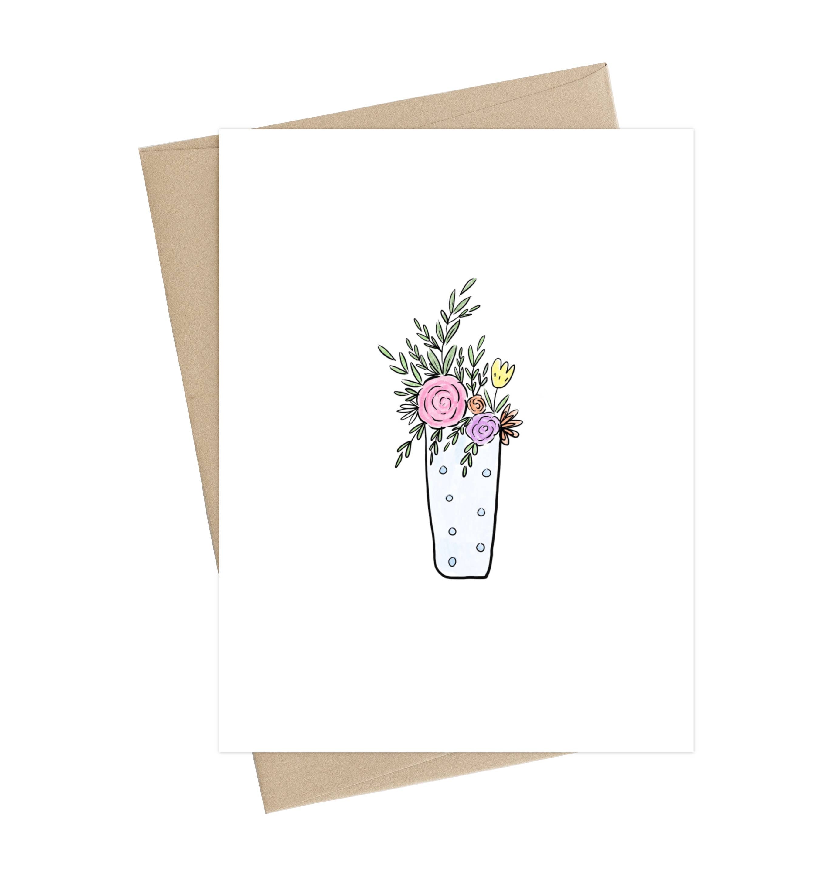 Flowers in a vase card