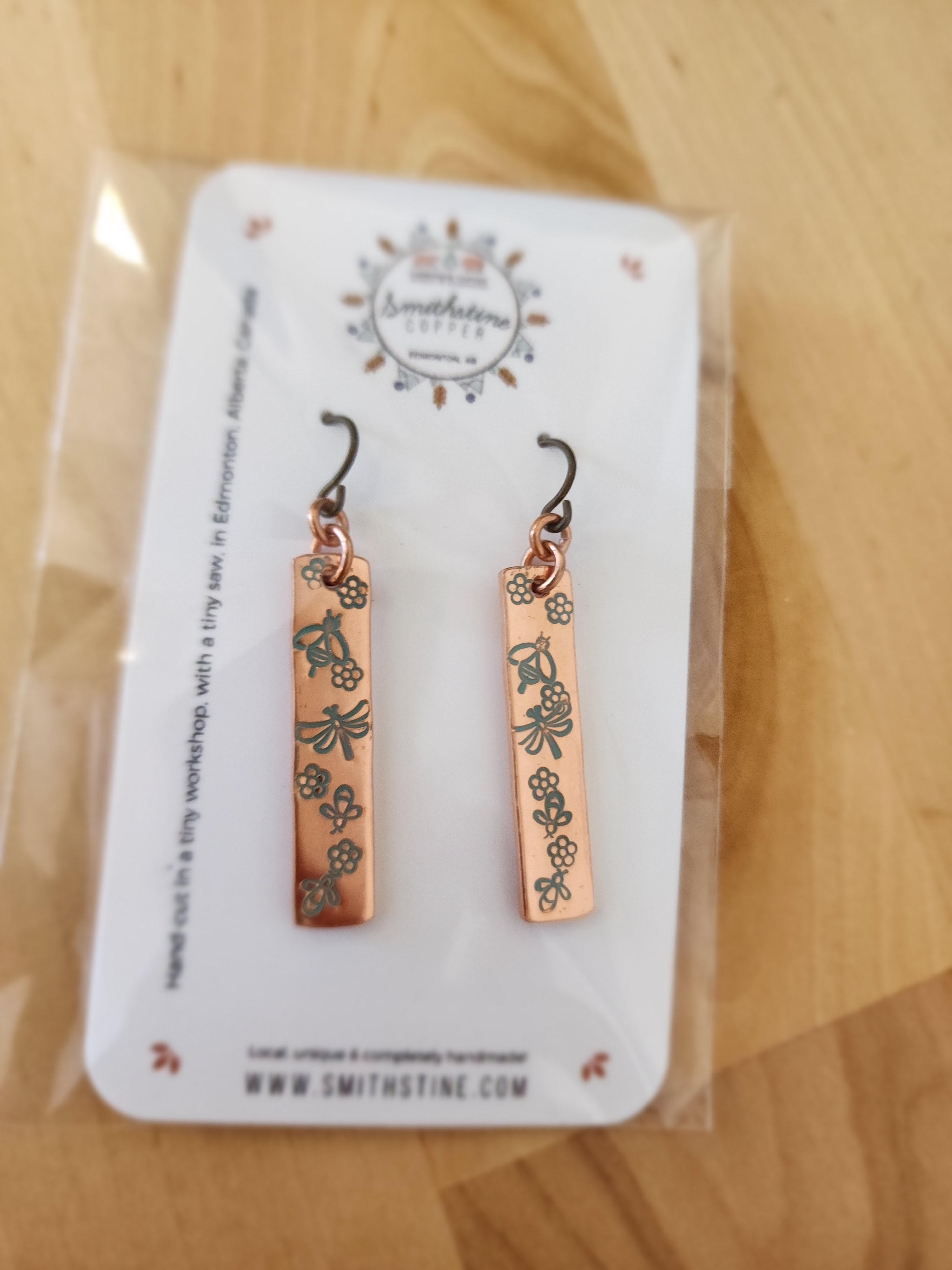 Bee Dragonfly Dangly Stick Earrings