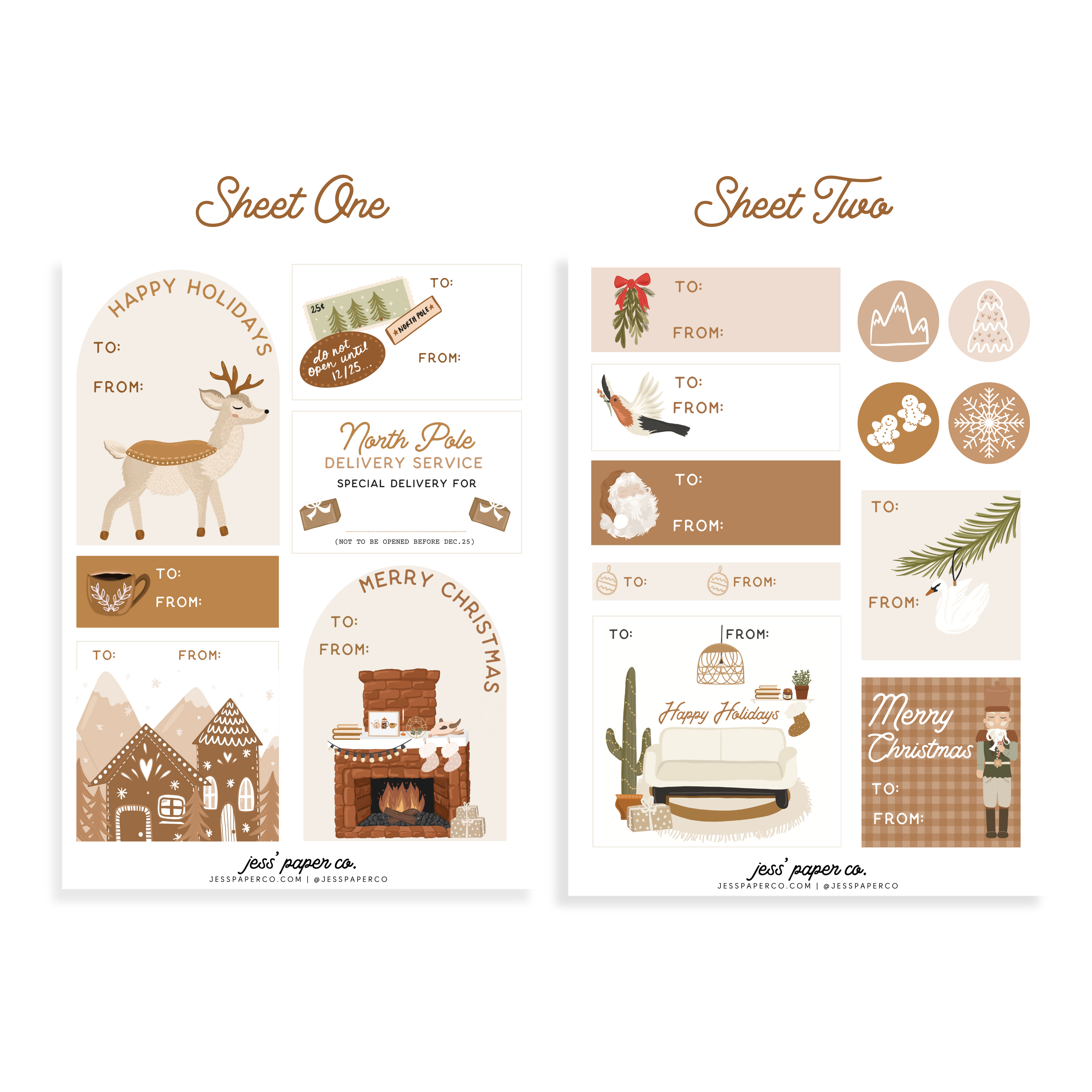 Gift Tag Sticker Sheets