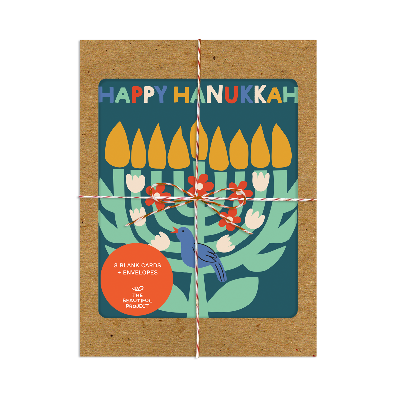 Flora Menorah Holiday Hanukkah Flower Bird Card Box Set