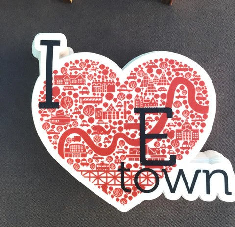 I Heart E Town Sticker